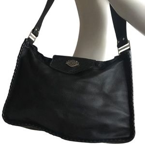 Harley Davidson Black Leather Shoulder Bag